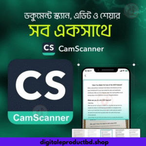 Get CamScanner Premium – Unlock the Full Power of Scanning! , Lowest Price | Instant Delivery | 100% Secure, 📱 CamScanner Premium – ১ মাসের জন্য (মাত্র ১৪৯ টাকা!) CamScanner Premium হল একটি প্রিমিয়াম মোবাইল ও ওয়েব অ্যাপ, যার মাধ্যমে আপনি যেকোনো ডকুমেন্ট, ছবি, সাইন, আইডি কার্ড ইত্যাদি প্রফেশনাল কোয়ালিটিতে স্ক্যান করতে পারবেন একদম সহজে। এখন আপনার মোবাইলই হয়ে উঠবে একটি শক্তিশালী স্ক্যানার।